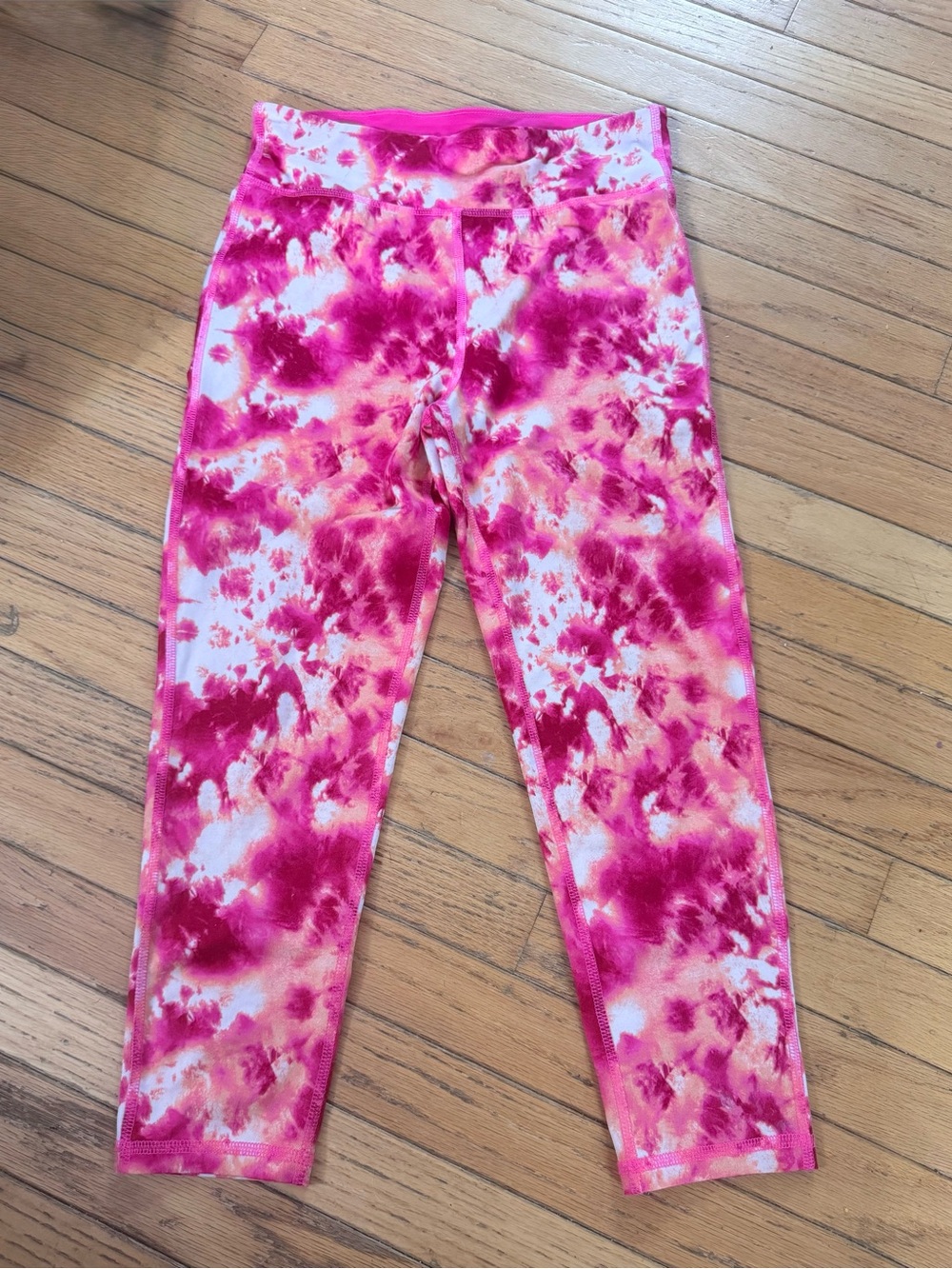 Ideology Pink and White Tie-Dye Girls' Leggings